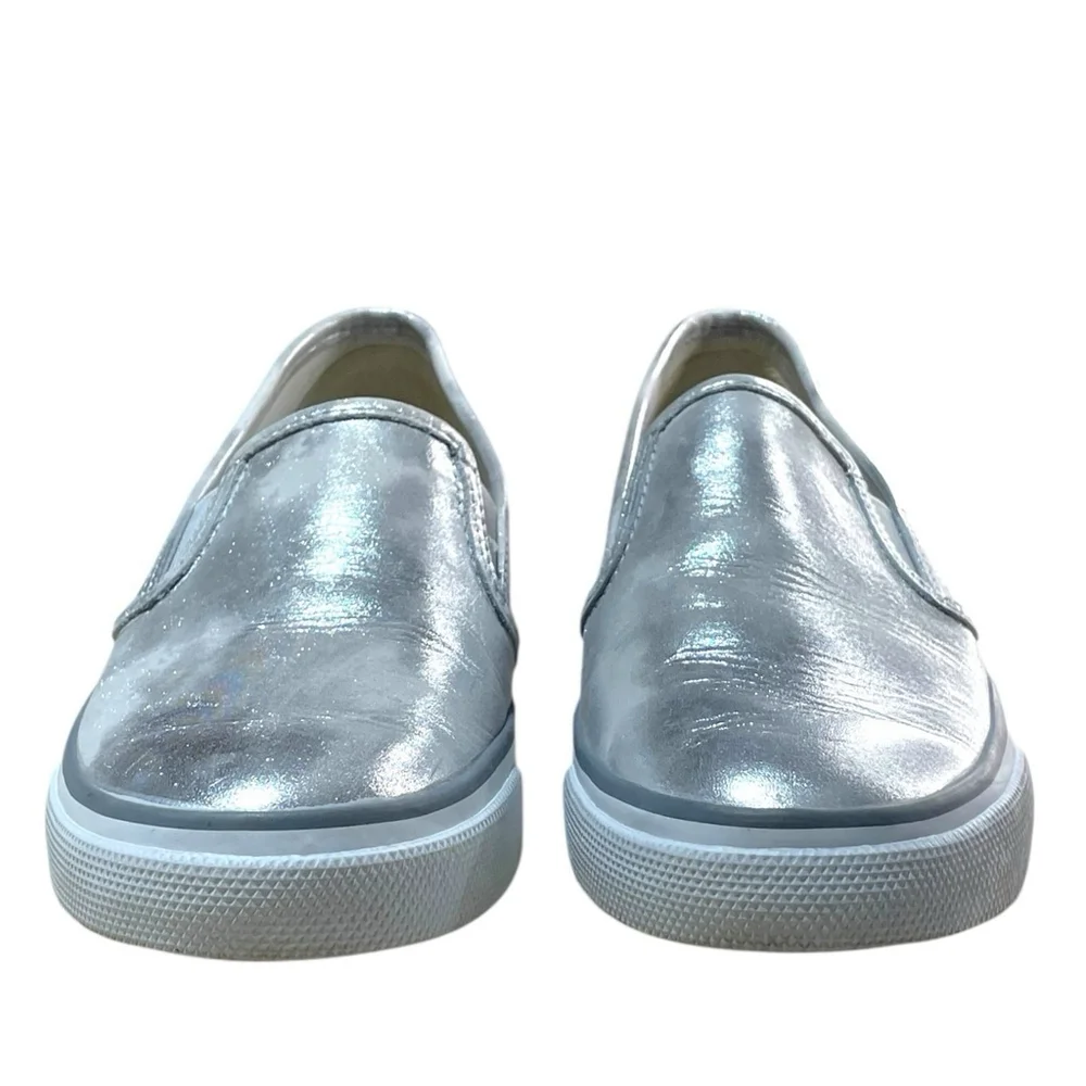Sperry Top Sider Womens 7M Seaside Boat Shoe Brush Off Silver Sneakers STS95441